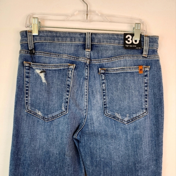 Joe's Women's Blue Jeans Dehlia High-Rise Straight Ankle Distressed Denim, sz 30 - Picture 9 of 11